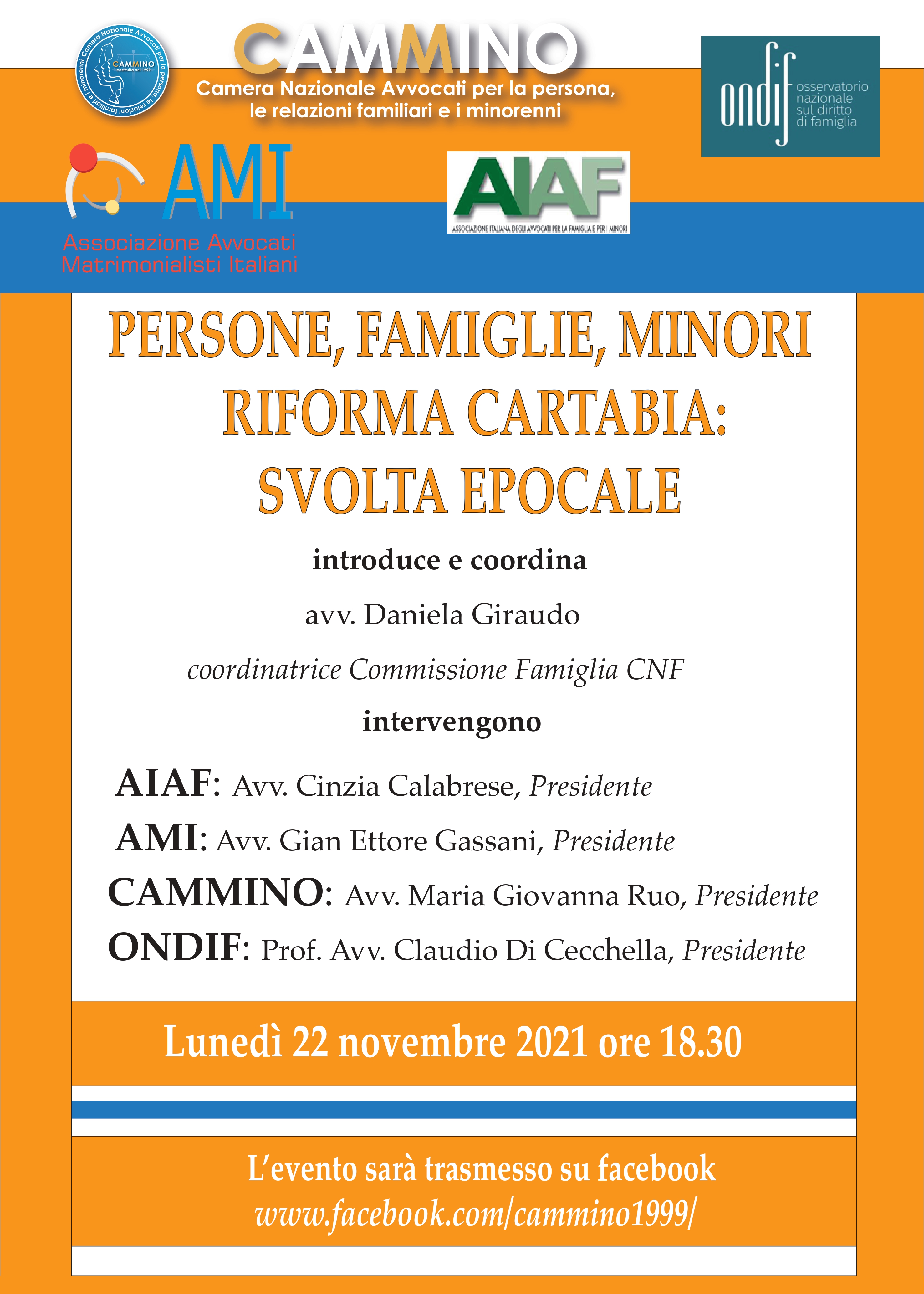 "PERSONE, FAMIGLIE, MINORI - RIFORMA CARTABIA: SVOLTA EPOCALE"